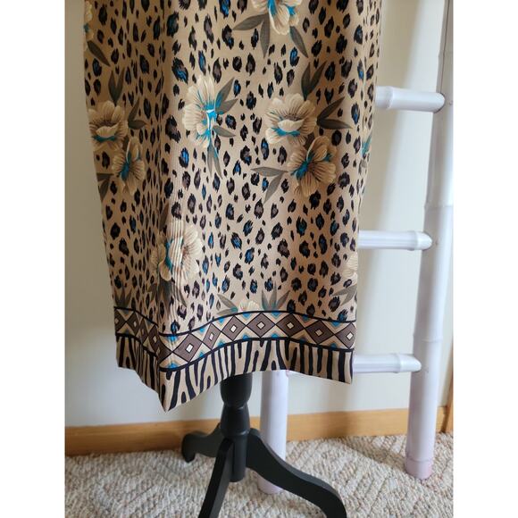 Kathie Lee Leopard Floral Print Dress Sz 16 - Picture 3 of 6